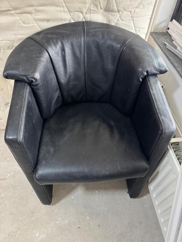 4X set Rolf Benz Club fauteuil eenzitter fauteuil leer, Huis en Inrichting, Fauteuils, Ophalen, Gebruikt, 50 tot 75 cm, Leer