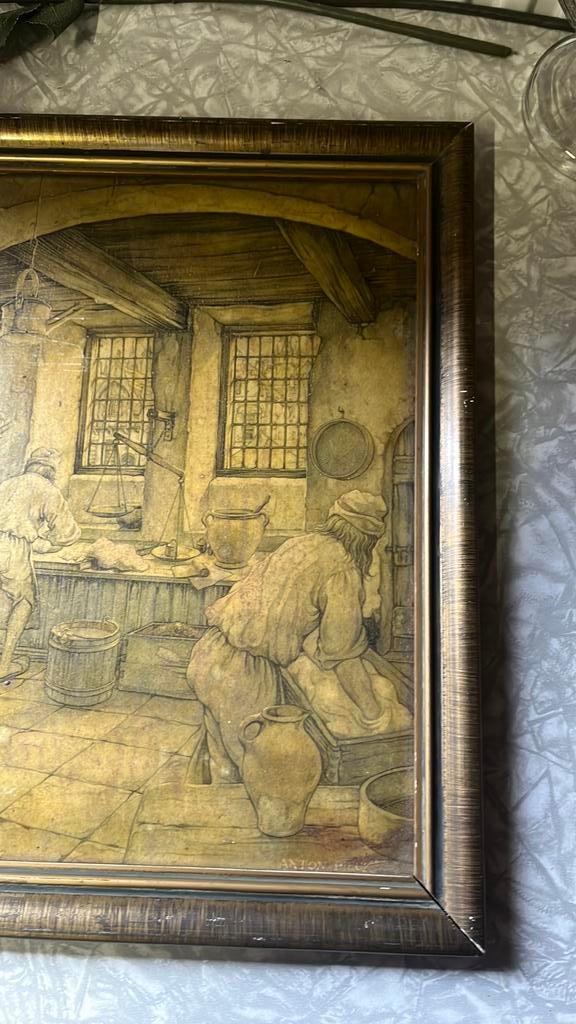 Anton pieck 42x52 cm, Antiek en Kunst, Ophalen of Verzenden