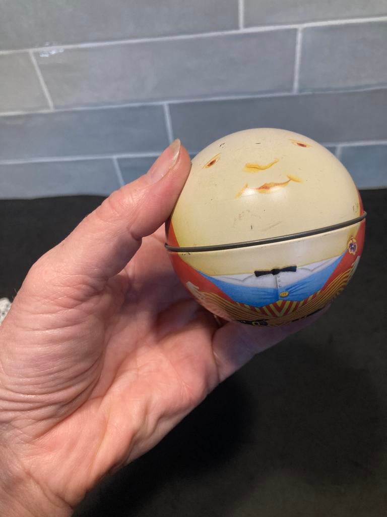 Vintage blikken bal Humpty Dumpty (140426c), Verzamelen, Ophalen of Verzenden, Gebruikt, Overige