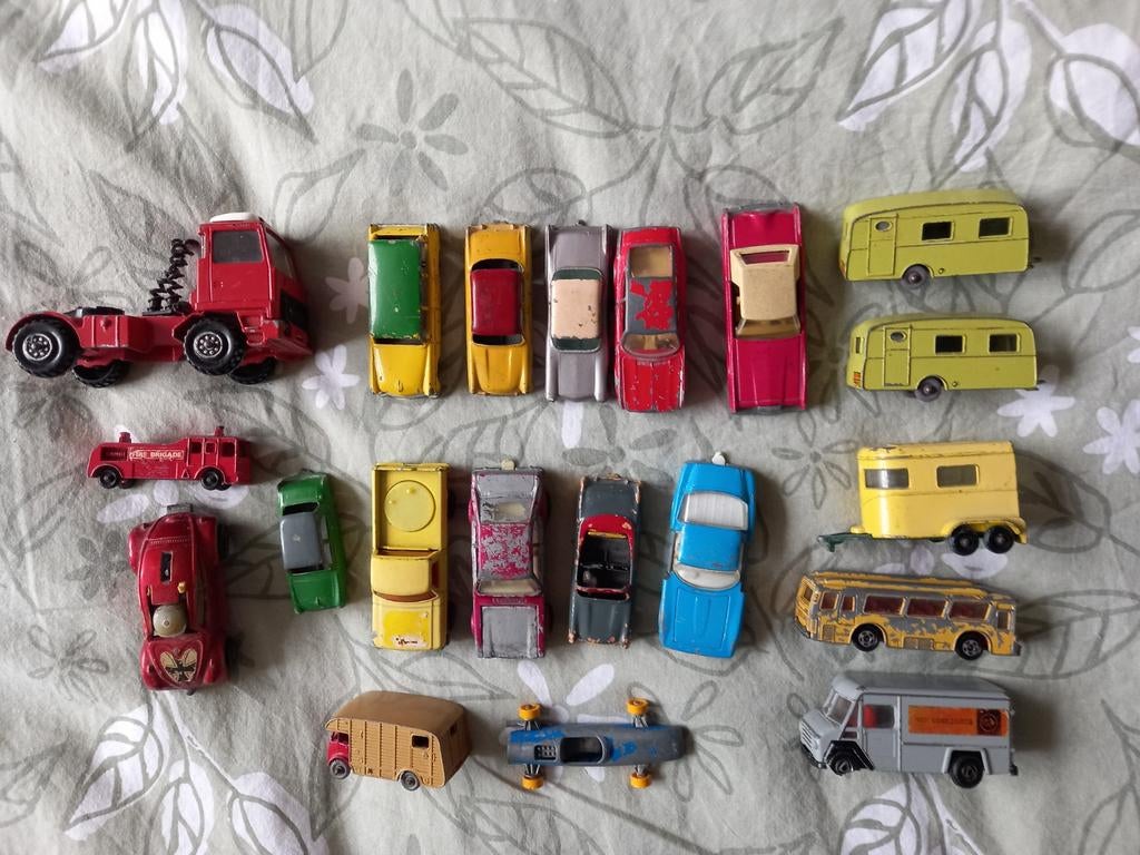 Oude autootjes Lesney en 1x Efsi, Verzamelen, Ophalen of Verzenden, Gebruikt