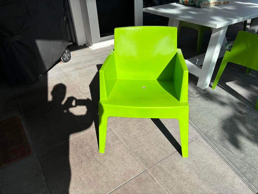 Tuin stoel kunststof 6 st., Ophalen, Gebruikt, Kunststof, Stapelbaar