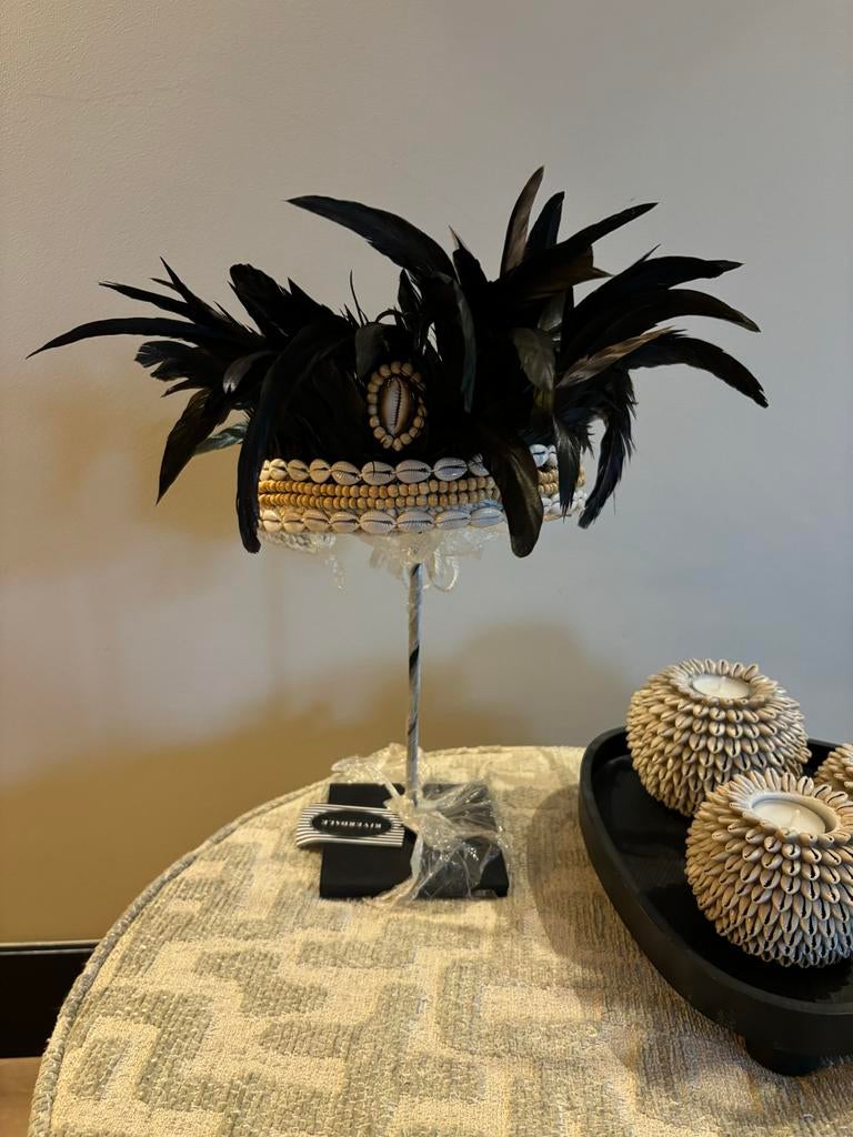 Riverdale ornament met veren en schelpen, Huis en Inrichting, Zwart, Overige stijlen, Nieuw, Ophalen of Verzenden