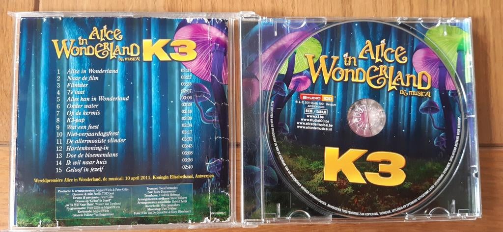 K3 in Wonderland CD - De Musical (1e nummer beschadigd), Ophalen of Verzenden, Gebruikt, Muziek, 6 tot 9 jaar