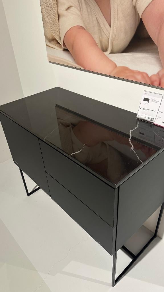 Kidsmill Intense Commode 1D / 2L Zwart -  Marmer Zwart, Ophalen, 50 tot 70 cm, 90 tot 105 cm, 100 cm of meer