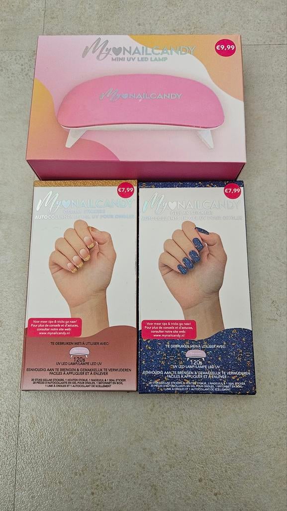 MyNailCandy Gellak Stickers & Mini UV LED Lamp Nieuw, Overige kleuren, Nieuw, Ophalen of Verzenden, Handen en Nagels