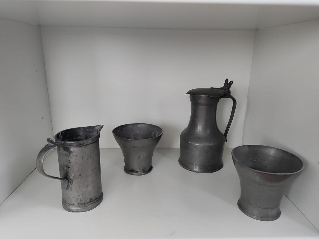 Tinnen borden en kannen, Antiek en Kunst, Antiek | Tin, Ophalen of Verzenden