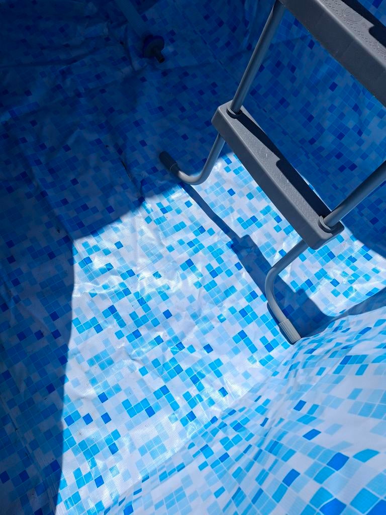 Stevig zwembad met poten, 220x410x100 cm, incl. pomp en zeil, 200 tot 300 cm, 80 tot 120 cm, Ophalen of Verzenden, Zo goed als nieuw