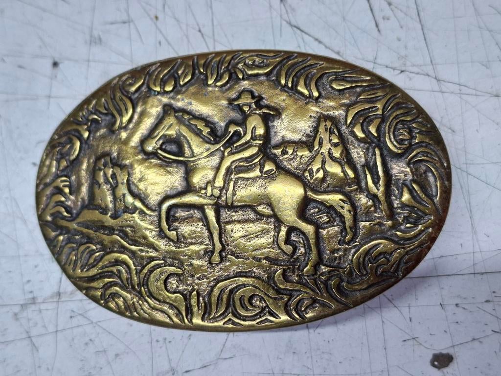 Nieuw vintage western cowboy op paard buckle gesp, Losse buckle of gesp, Overige kleuren, Ophalen of Verzenden, Nieuw