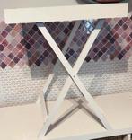 Witte romantische inklapbare bijzettafel - Nieuw, Huis en Inrichting, Tafels | Bijzettafels, 45 tot 60 cm, Minder dan 55 cm, Nieuw