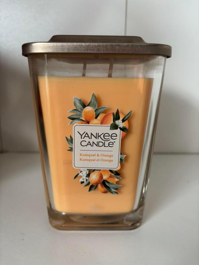 Yankee candle kumquat & orange, Ophalen of Verzenden, Zo goed als nieuw, Overige materialen, Minder dan 25 cm