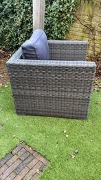 Te koop loungeset met 2 stoelen en tafel, Ophalen, Kunststof, Gebruikt, 6 zitplaatsen