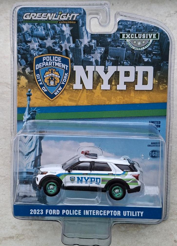 2023 Ford Utility Greenlight 1/64 Chase NYPD Police New York, Hobby en Vrije tijd, Modelauto's | Overige schalen, Nieuw, Auto
