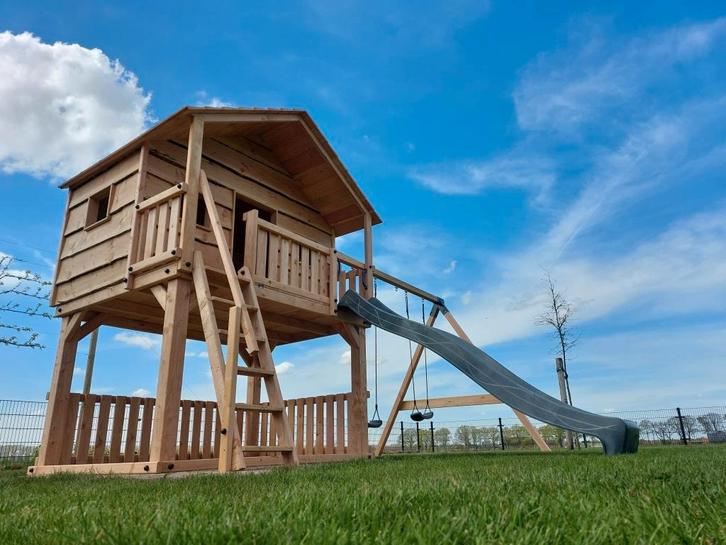BOOMHUT HERENHUIS speeltoren speelhuis klimtoren, Kinderen en Baby's, Speelgoed | Buiten | Speeltoestellen, Nieuw, Brandweerpaal
