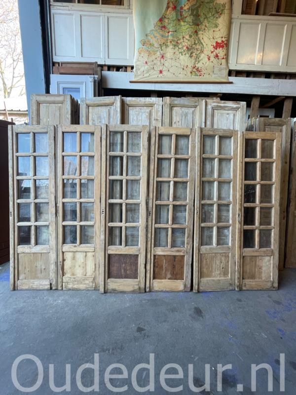nr. 1953 4x oude geloogde glasdeur, Niet ingevuld, Niet ingevuld, Niet ingevuld