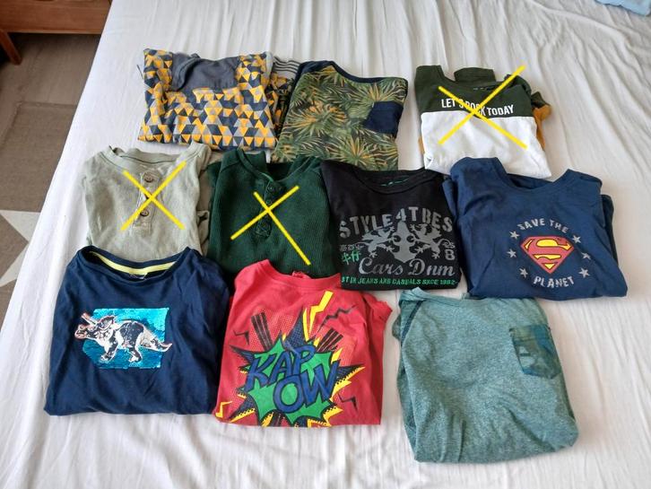 Jongenskleding pakket - 7 shirts lange mouw 122/128, Kinderen en Baby's, Kinderkleding | Maat 122, Gebruikt, Jongen, Shirt of Longsleeve
