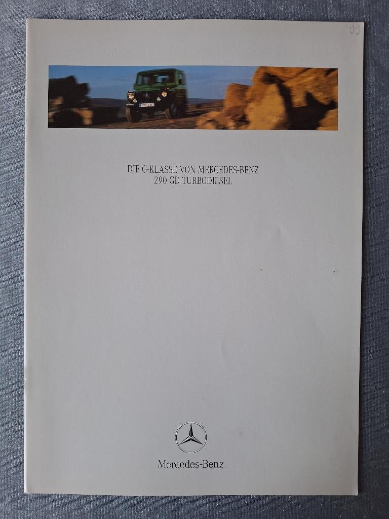 Brochure MB G-Klasse 290 GD Turbodiesel - 1999 Duits, Verzenden, Zo goed als nieuw, Mercedes