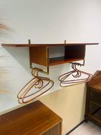 Vintage houten wandkapstok met gouden messing details groot, Huis en Inrichting, Woonaccessoires | Kapstokken, Wandkapstok, Gebruikt