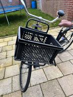 Zwarte fiets met voordrager en mand, 53 tot 56 cm, Ophalen of Verzenden, Gebruikt, Overige merken