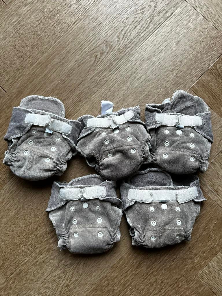 5x popolini minifit wasbare luiers grijs, Ophalen of Verzenden, Zo goed als nieuw, Jongetje of Meisje
