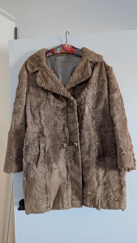 Nerts bontjas - Maat M/L, Ophalen of Verzenden, Gedragen, Maat 38/40 (M), Bruin