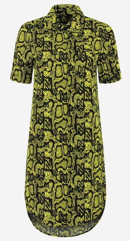 Leuke geel/zwarte SLANGENPRINT NIKKIE blousejurk, Kleding | Dames, Jurken, Gedragen, Maat 38/40 (M), Geel, Boven de knie, Ophalen