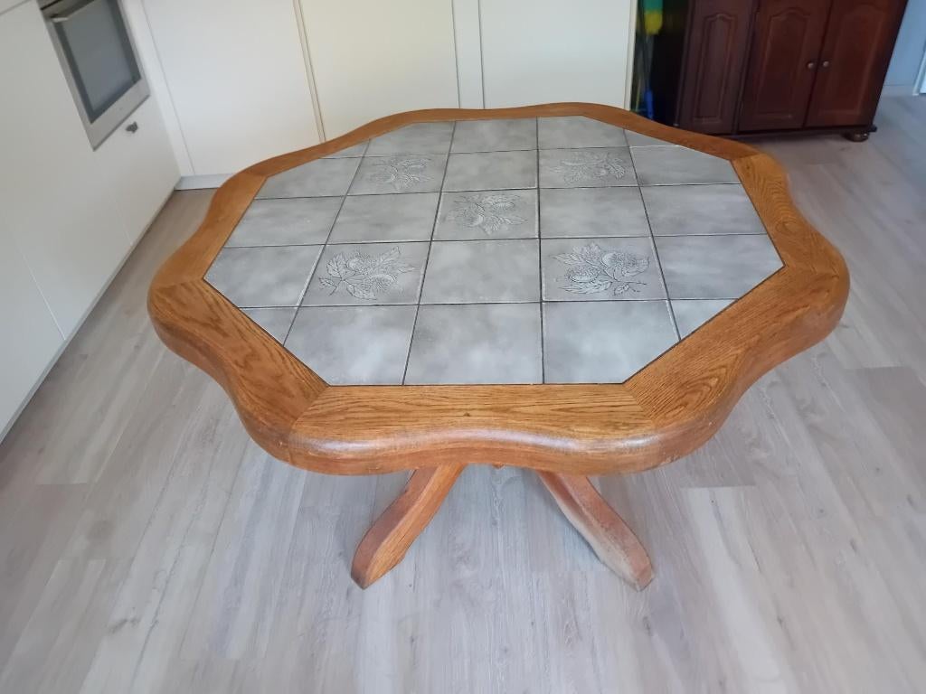 Mooie ronde eethoek tafel ., Huis en Inrichting, Tafels | Eettafels, Ophalen, Gebruikt, Vijf personen of meer, 100 tot 150 cm