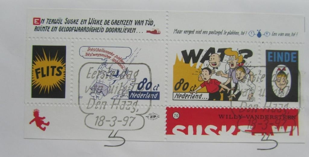 eerste dag enveloppe   SUSKE en WISKE  1997, Ophalen of Verzenden, Suske en Wiske, Nieuw, Overige typen