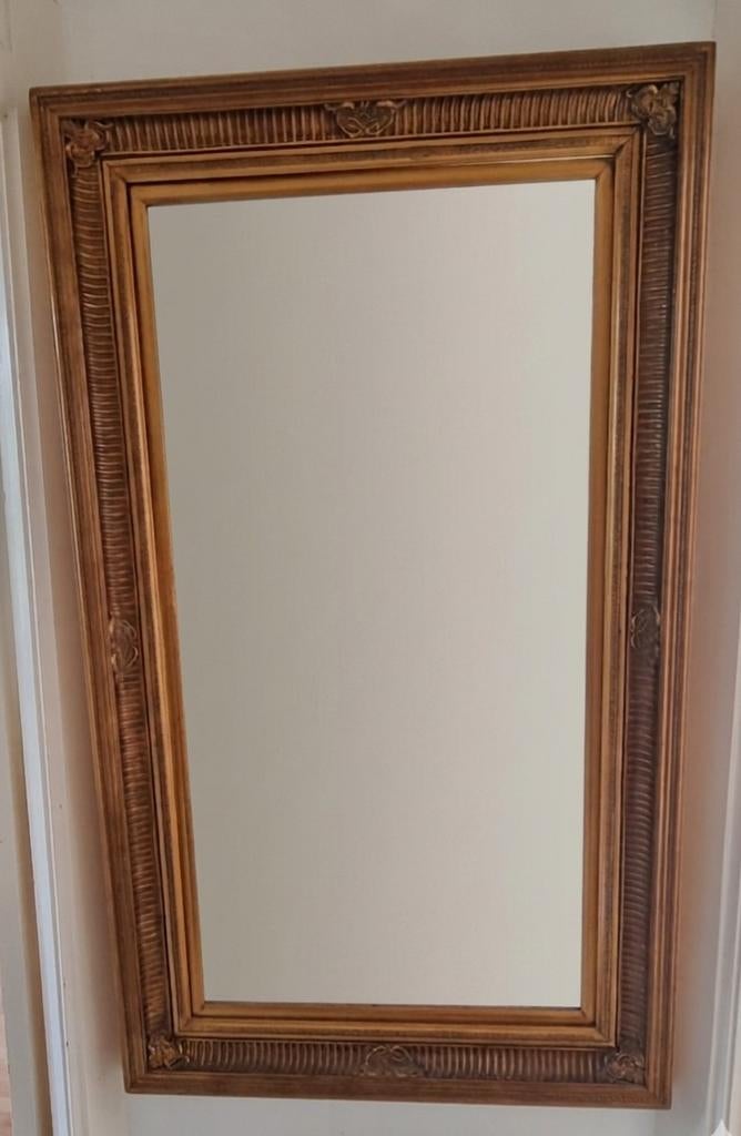 Goudkleurige Brocante Spiegel - 83x143,5cm, Huis en Inrichting, Woonaccessoires | Spiegels, Ophalen, Gebruikt, 100 tot 150 cm