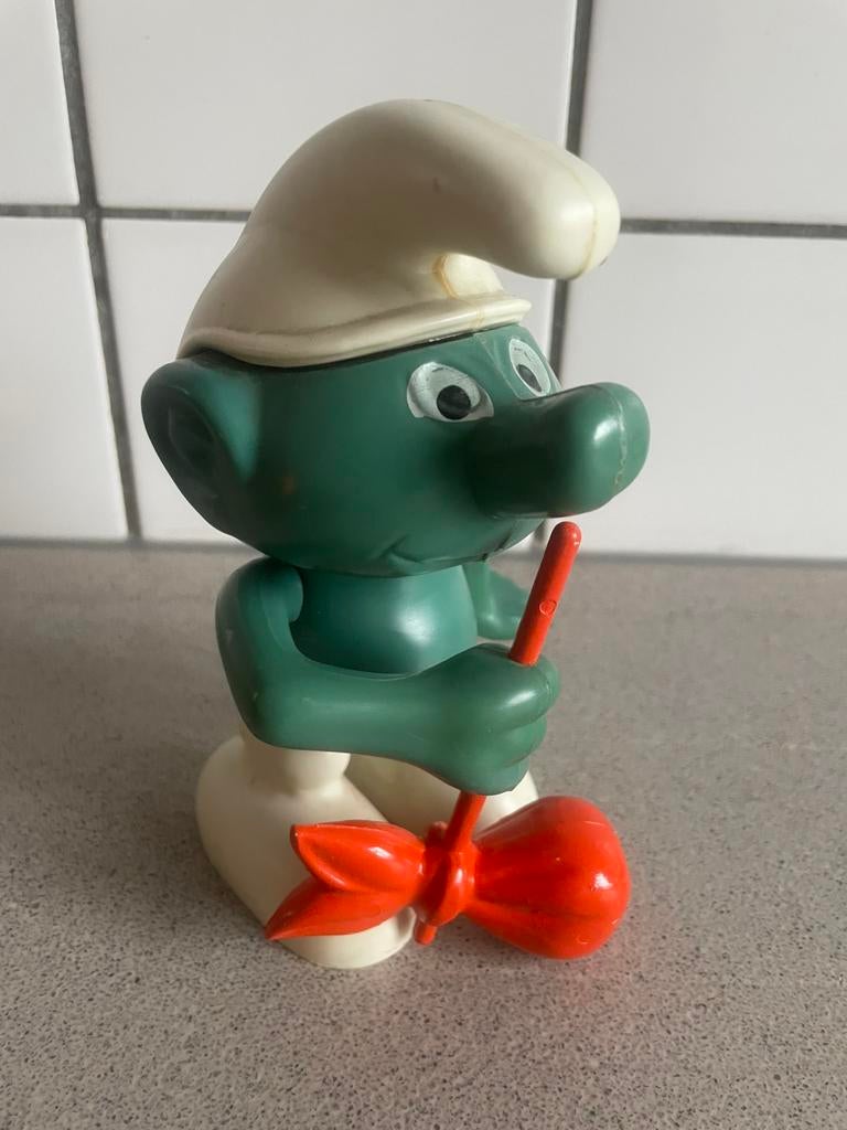 Oude grote Smurf spaarpot Smurfen Peyo vintage, Verzamelen, Smurfen, Ophalen of Verzenden, Zo goed als nieuw, Verschillende Smurfen