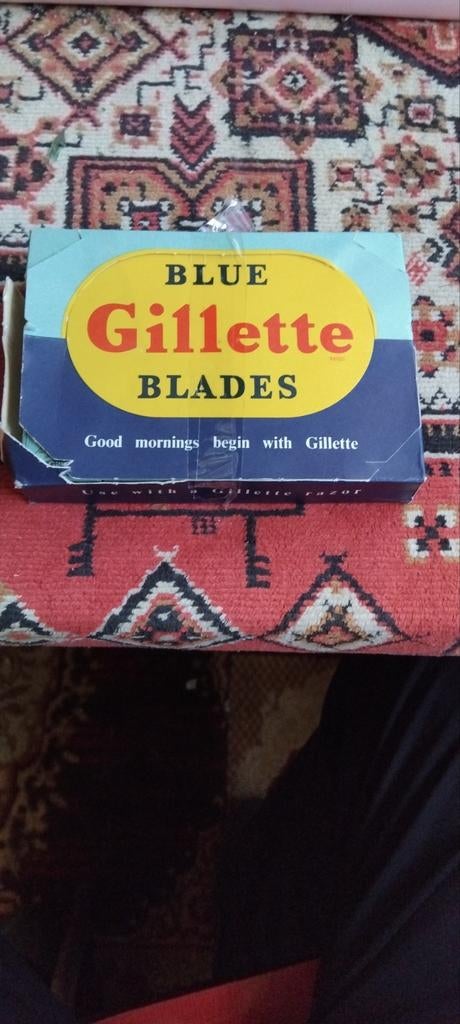 Vintage Gillette Blue Scheermesjes + Display - 20x10 mesjes, Ophalen of Verzenden