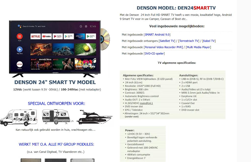 DENSON MODEL: DEN24SMARTTV, 50 Hz, Zo goed als nieuw, 100 cm of meer, Smart TV