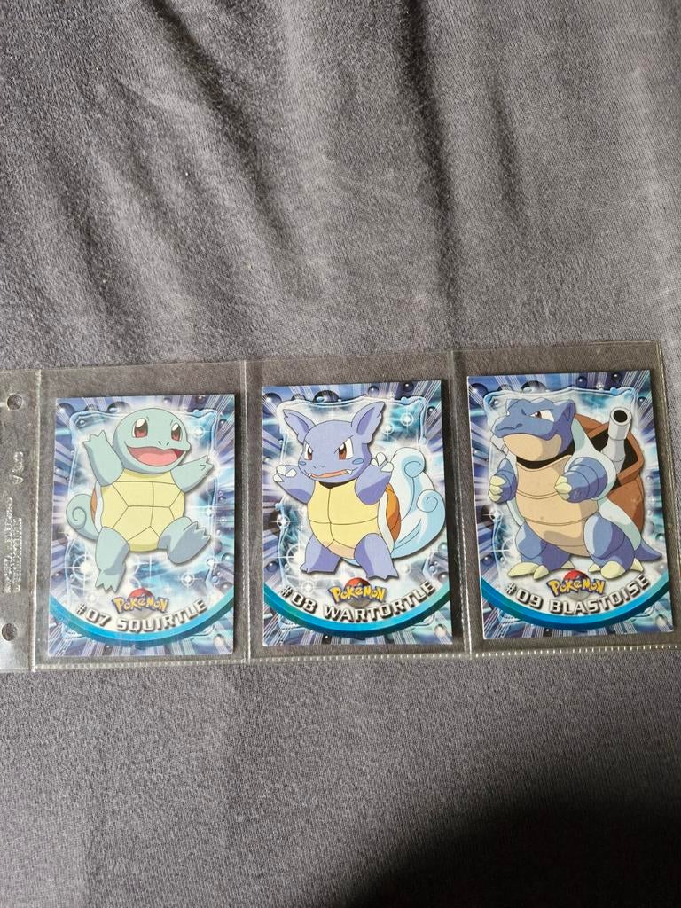 Pokémon Topps Trading Cards - Squirtle, Wartortle, Blastoise, Ophalen of Verzenden, Zo goed als nieuw, Meerdere kaarten
