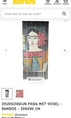 Xenos Deurgordijn Frida met Vogel Bamboe 200x90 cm, Bohemian, Artistiek, Frida Kahlo, Overige kleuren, 200 cm of meer, Nieuw