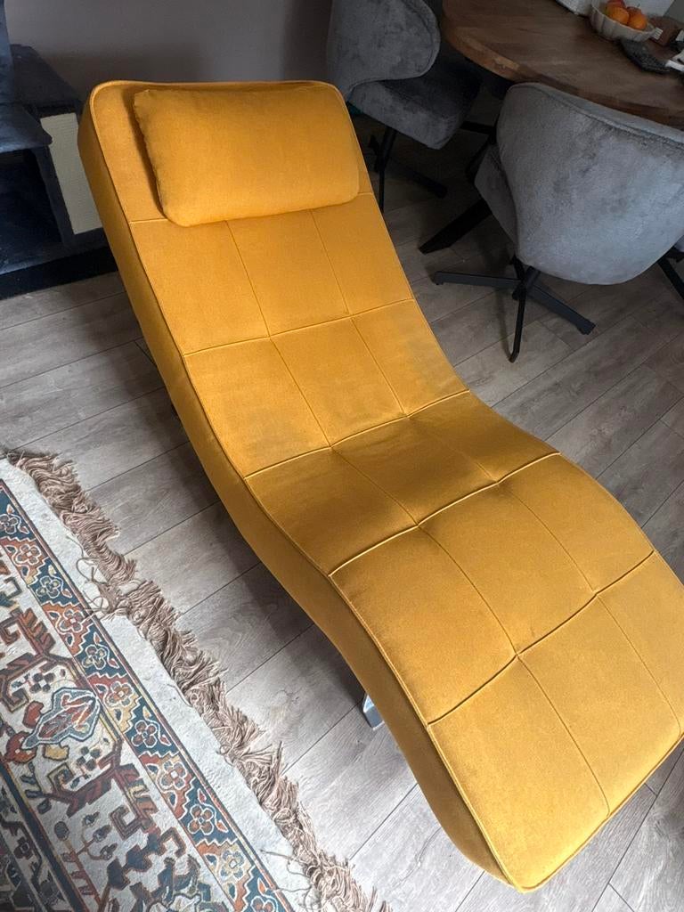 Gele sofa, Ophalen, Zo goed als nieuw, 75 tot 100 cm, Tweepersoons