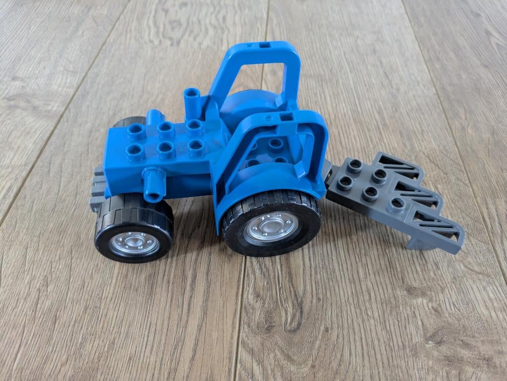 Blauwe tractor met ploeg, Ophalen of Verzenden, Zo goed als nieuw, Duplo