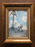 Vintage Hummeltje: Meisje bij Kruisbeeld - Origineel, Verzamelen, Ophalen of Verzenden, Voor 1940, Gebruikt