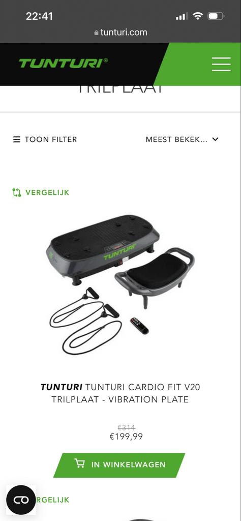 Tunturi Cardio Fit V20 Trilplaat, Ophalen of Verzenden, Gebruikt, Trilplaat