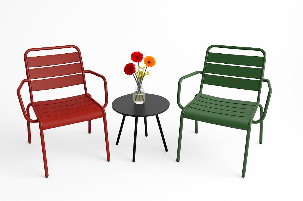 Lounge set – stijlvol en stevig, Tuin en Terras, Tuinstoelen, Nieuw, Metaal, Stapelbaar, Ophalen