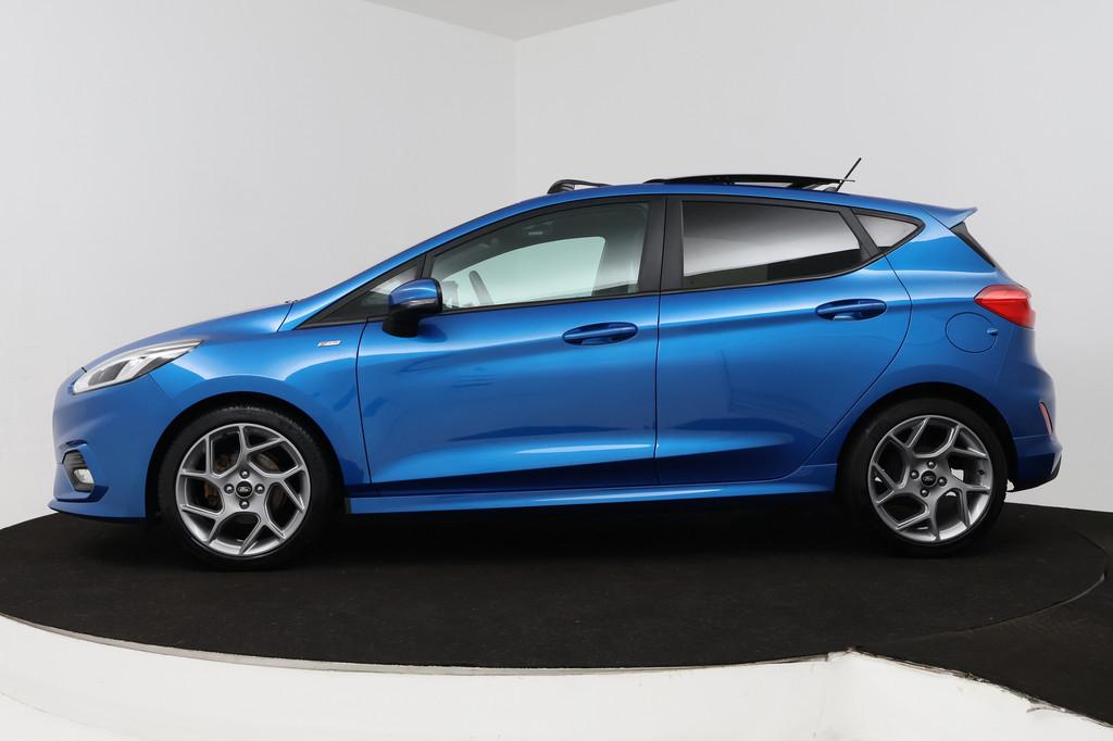 Ford Fiesta 1.0 EcoBoost ST-Line (PANORAMADAK, STOEL/STUUR V, Voorwielaandrijving, Lichtsensor, Stof, Gebruikt