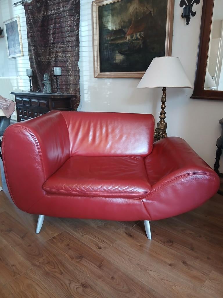 rood lederen hoekseat, Ophalen, Gebruikt, Overige maten, Minder dan 150 cm