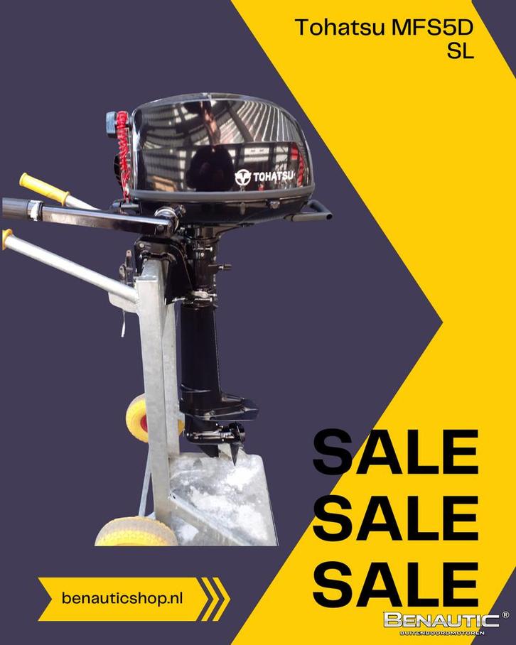 Direct leverbaar! Nieuwe Tohatsu MFS5D SL 5pk langstaart knu, Watersport en Boten, Buiten- en Binnenboordmotoren, Nieuw