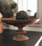 Houten schaaltje op voet sober landelijk, Ophalen of Verzenden