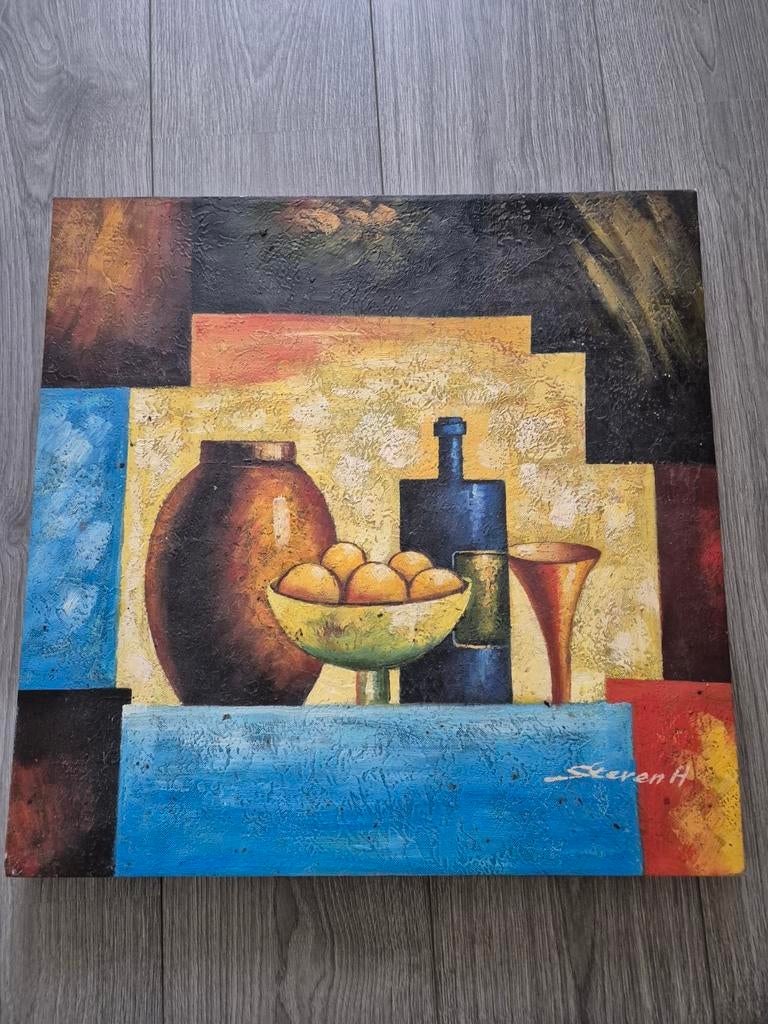 Abstract stilleven schilderij - 50x50 cm, Ophalen