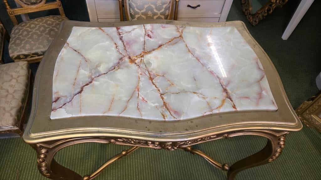 Antieke Franse Louis XV I Eethoek goudverguld, Antiek en Kunst, Antiek | Meubels | Tafels, Ophalen of Verzenden