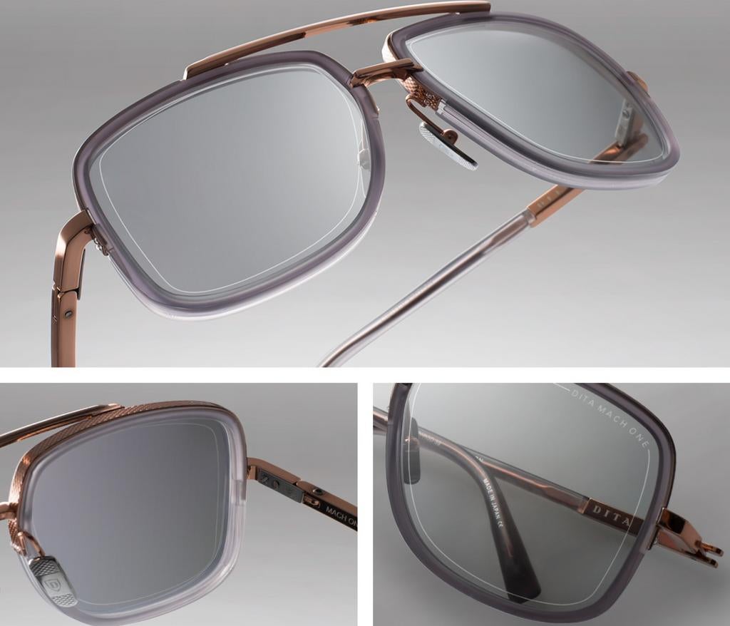 Origineel Dita Mach One DRX-2030 grey | 12k Rosé Goud + bon, Overige merken, Zonnebril, Overige kleuren, Ophalen of Verzenden