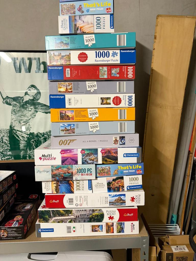 Variatie aan puzzels. 16 stuks, Hobby en Vrije tijd, Denksport en Puzzels, Ophalen, 500 t/m 1500 stukjes, Gebruikt, Legpuzzel