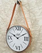 Rivièra Maison Florance Klok - 36cm - Leren Band, Ophalen, Zo goed als nieuw, Wandklok