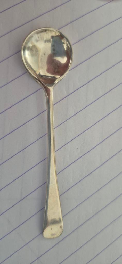 Twee Engels zilveren mosterd lepeltjes, Antiek en Kunst, Antiek | Goud en Zilver, Zilver, Ophalen of Verzenden