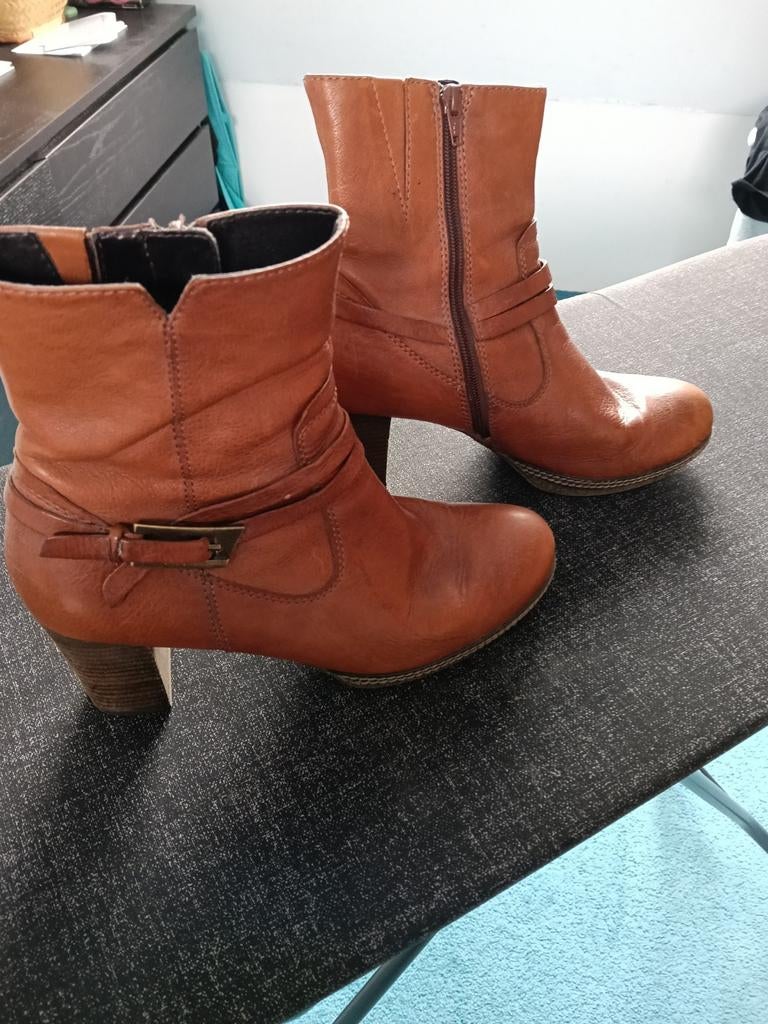 Gabor enkellaarsje cognac maat 42, Ophalen of Verzenden, Zo goed als nieuw, Bruin