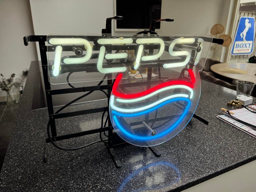 Vintage Pepsi Neon Pepsi Lichtbak - Perfect voor Bar of Manc, Verzamelen, Ophalen, Gebruikt, ., Lichtbak of (neon) lamp